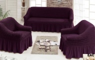 Набор чехлов для мягкой мебели на диван и 2 кресла, арт. 236 Вишня