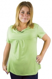 Блузка женская однотонная зеленая