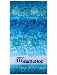 Полотенце махровое именное "Татьяна" (голубой цвет)