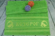 Полотенце махровое 50х90 "Козерог" (зеленое яблоко, 530)