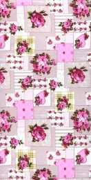 Полотенце вафельное "Кустовые розы" (розовый)- упаковка 10 шт