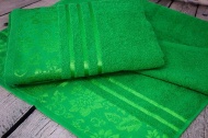 Набор махровых полотенец-2 шт- №806 (классический зеленый, 523)