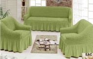 Набор чехлов для мягкой мебели на диван и 2 кресла, арт. 228 Фисташковый