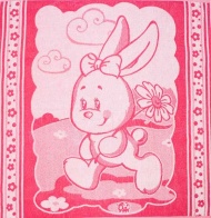 Полотенце махровое детское 100х100 "Заюшка" 4880 (розовый цвет)
