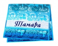 Полотенце махровое именное "Тамара" (голубой цвет)