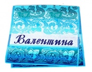 Полотенце махровое именное "Валентина" (голубой цвет)