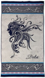 Полотенце махровое 70х140 со знаком зодиака "Дева"   