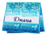 Полотенце махровое именное "Диана" (голубой цвет)