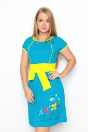Платье женское трикотажное "Одуванчик" (синий)