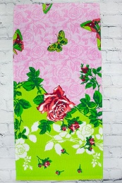 Полотенце вафельное "Розы на розовом"- упаковка 10 шт
