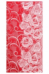 Полотенце 70х140 махровое сувенирное "Розы в сердцах"