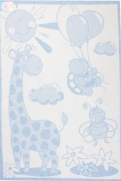 Одеяло детское байковое 100х140  АРТ: Жираф (цвет голубой)