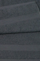 Полотенце махровое 50х90 бордюр №120 -пл. 350 гр/м²- (темно-серый, 615)