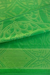 Полотенце махровое 70х130 Бамбук- "Орнамент" 4845 (вид 65, майская зелень)