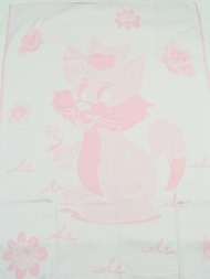 Одеяло детское байковое 100х140  АРТ: Кошечки (цвет нежно - розовый)