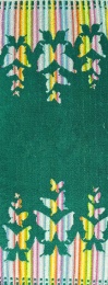 Полотенце 30х80 махровое "Бабочки на просновках" (темно-зеленый цвет)