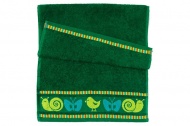 Полотенце махровое 35х70 "Детский бордюр" №763 (темно-зеленый, 505)