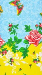 Полотенце вафельное "Розы голубые"