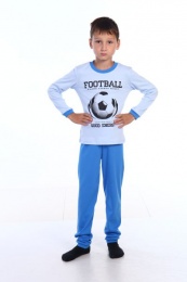 Пижама детская "Футбол" (интерлок) (голубой)
