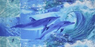 Полотенце вафельное пляжное 80х150 см "Два дельфина"