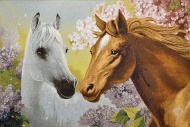 Картина 35х54 гобелен "Пара лошадей" (евро)