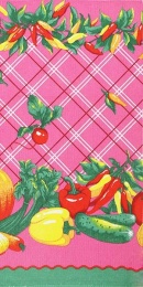 Полотенце вафельное "Урожай" (розовый)- упаковка 10 шт