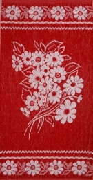 Полотенце 30х60 махровое "Цветы" 844 (красный)